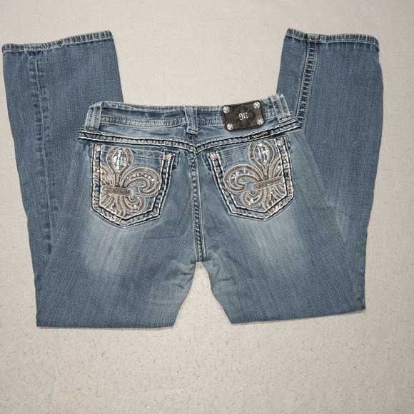 Miss Me Easy Boot Jeans Womens 29 Western Bling Embellished Buckle Exclusive - Picture 12 of 12